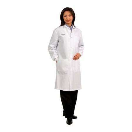 Superior Surgical Manufacturing Unisex Snap Front Lab Coat, White, 2XL 4392XL